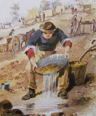 Panning during the South Australian Gold Rush.
